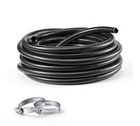 VEVOR Manguera de Succión de PVC, 25 mm x 25 m, para Bomba de Agua, Negro | Para Piscina, Transferencia de Agua, Alta Resistencia a Presión, Resistente a la Intemperie y a las Roturas, con Abrazaderas