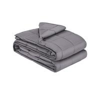 VEVOR Manta con Peso, 11,3 kg, 203 x 220 cm, Tamaño King, Suave, 100 % Algodón, con Perlas de Vidrio, Transpirable, para Adultos 113 a 140 kg, Alivia la Ansiedad y Estrés, Mejora el Sueño, Gris
