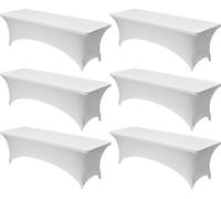 VEVOR, mantel rectangular de Elasthan elástico, ideal para mesas de 244 cm, lavable y resistente a las arrugas, protector para mesas, mantel para fiestas, bodas, banquetes y eventos, color blanco