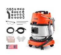 VEVOR Máquina de Chorro de Arena de Nuez 1200 W Tanque de 13 L, Máquina de Limpieza de Válvulas y Colectores de Admisión, con 2,5 kg de Cáscara de Nuez y 23 Adaptadores para Motores de Automóviles