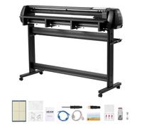 VEVOR Máquina de Corte de Vinilo, con Ancho de Alimentación Máximo de 135 cm, Cuchillas Dobles y Pantalla LED, Windows + MAC, de Plástico ABS y Aleación de Aluminio, 95 W, 1560 x 455 x 1050 mm