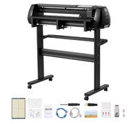 VEVOR Máquina de Corte de Vinilo, con Ancho de Alimentación Máximo de 87 cm, Cuchillas Dobles y Pantalla LED, Precisión de ±0,1 mm, Compatible con Windows y MacOS, Negro, 1080 x 455 x 1030 mm