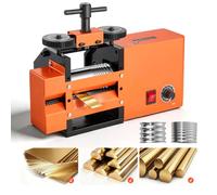 VEVOR Máquina de Laminación Eléctrica para Joyería 3 en 1 Prensa Laminadora | Herramienta de Bricolaje para Fabricar Anillo Pulsera de Oro Plata, Plano, Cuadrado y Redondo, Espesor Ajustable 0,03-7 mm