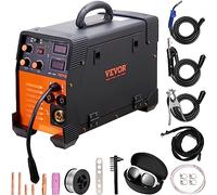 VEVOR Máquina de Soldadura 3 en 1 Soldador Inversor 30-200 A Soldadora MIG-200 MIG MMA TIG de Pantalla Digital 2,2-12 m/min Grosor del Cable de 0,8 mm, 1,0 mm para Soldar Aleación, Acero, Hierro
