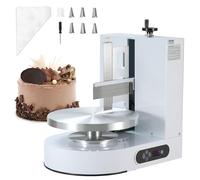 VEVOR Máquina para Decorar Pasteles, Máquina para Untar y Cubrir Crema para Pasteles 10 a 30 cm, Bajo Ruido, Plato Giratorio con Raspador Ajustable, 25-320 RPM, Color Blanco, 500 x 370 x 550 mm