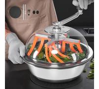 VEVOR Máquina Recortadora de Cuenco de Hojas mm Recortadora de Cuenco de Hoja de Brote con Tapa Transparente y Rejillas de Acero Inoxidable para Brotes de Flores (Manual 330 mm)