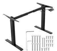 VEVOR Marco de Escritorio de Pie Altura Ajustable 70-117 cm Patas Eléctricas para Escritorio Longitud de 90-135 cm Base Ergonómica para Estación de Trabajo para Hogar, Oficina, Solo Marco, Negro