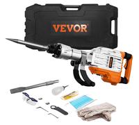 VEVOR Martillo Demoledor de 3500W, 60J, Martillo para Hormigón b1900BPM, Juego de Brocas