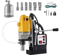 VEVOR MD40: Taladro magnético con juego de 6 brocas escalonadas de 1 pulgada en acero de alta velocidad (HSS) y brocas para metales. MD40: Taladro magnético industrial de 1100 W y 40 mm con juego de 6