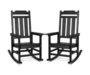 VEVOR - Mecedora de porche de 2 piezas, mecedora HIPS para exteriores, mecedora de patio con respaldo alto y reposabrazos suaves, soporta hasta 400 libras, para jardín, balcón, porche, color negro