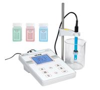VEVOR Medidor de pH de Laboratorio de Sobremesa, Rango de Medición 0-14 pH de Alta Precisión, con Solución de Calibración, Almacenamiento de hasta 50 Datos de Medición, para Calidad de Agua Acuario