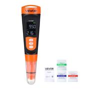 VEVOR Medidor de pH Digital, Rango de medición 0-14 pH, IP68, Compensación Automática de Temperatura, Solución de Calibración, Pantalla LCD, pHmetro para Laboratorio Acuario Agua Potable Hidroponía