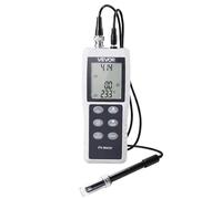VEVOR Medidor de pH y Temperatura, Probador Digital de Calidad del Agua, Rango de Medición 0-14 pH, Impermeable IP68, Solución de Calibración, Portátil para Agua Potable Laboratorio Acuario Hipodronía