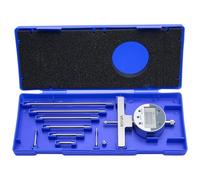VEVOR Medidor de Profundidad de Alta Precisión, Rango de Medición de 0 a 558,8 mm, Resolución de 0,01 mm, Kit de Indicador Digital con 6 Varillas 4 Yunques, Herramienta para Ranuras Escalones Agujeros