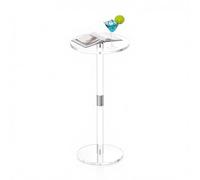 VEVOR Mesa Auxiliar de Acrílico 25,4 x 25,4 x 54 cm, Mesa de Centro Redonda Transparente Carga de 5 kg, Mesita de Noche con Base Reforzada Estable para Tartas, Café, Bebidas, Comida, Aperitivos