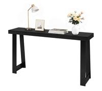VEVOR Mesa Consola Moderna, Mesa Auxiliar Rectangular para Colocar Detrás del Sofá, 140 x 30,5 x 81 cm, Fabricada en Panel Multicapa, para Recibidor, Dormitorio, Sala de Estar, Negro, Carga 50 kg