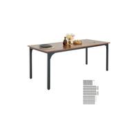 VEVOR Mesa de Comedor Rectangular 180x80x75 cm Grosor de 1,8 cm Mesa de Madera para 6-8 Personas Mueble de Comedor con Patas de Hierro para Oficina, Hogar, Cocina, Sala de Estar, Marrón, Solo Mesa