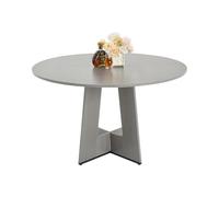 VEVOR Mesa de Comedor Redonda 120 cm de Madera para 2-4 Personas Mesa de Comedor Estilo Rústico para el Ocio con Patas de Madera Gruesas para Oficina, Hogar, Cocina, Sala de Estar, Gris, Solo Mesa