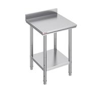 VEVOR Mesa de Preparación de Comida de Acero Inoxidable 60x60x88cm Tabla de Cocina Profesional Capacidad de Carga 750kg Tabla de Trabajo de Cocina de Catering Ajustable para Restaurante Escuela