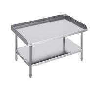 VEVOR Mesa de Trabajo de Acero Inoxidable Mesa de Trabajo Comercial para Preparación de Alimentos Protector contra Salpicaduras de 3 Lados 762 x 1219 x 660 mm Altura Ajustable para Restaurantes