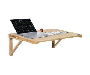 VEVOR Mesa plegable montada en la pared, mesa abatible de 31,5 x 23,62 pulgadas, escritorio flotante de madera con soporte de hierro, escritorio plegable para espacios pequeños, oficina en casa, comed