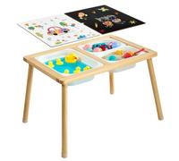 VEVOR Mesa Sensorial Infantil, Mesa de Madera de Actividades para Niños, con Rotuladores y Letras Magnéticas, 3 Contenedores de Almacenamiento, Patas Antideslizantes, para Leer Jugar Dibujar Comer