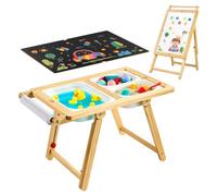 VEVOR Mesa Sensorial Infantil, Mesa de Madera de Actividades para Niños, con Tablero de Doble Cara y Cajas de Almacenamiento, Caballete Multifuncional para Niños, para Juegos de Agua y Arena Dibujar