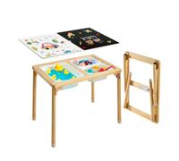 VEVOR Mesa Sensorial para Niños Plegable, Mesa de Madera de Actividades Infantil, con Tablerode Dibujo de Doble Cara Cajas de Almacenamiento, Multifuncional para Juegos Educación Exploración de Niños