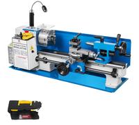 VEVOR Mini torno de metal de 550W, torno de metal de velocidad variable de 50 a 2500 RPM, torno de banco mini de precisión de 7x14 pulgadas, ideal para el mecanizado de piezas de precisión, prototipos