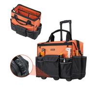 VEVOR Mochila con Ruedas de 510 x 310 x 450 mm Capacidad de Carga de 50 kg, Mochila de Herramientas Resistente con 27 Bolsillos, Asa Telescópica Ajustable y Base Estable para Construcción y Mecánico