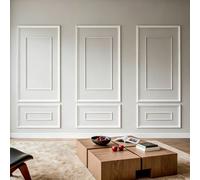 VEVOR Molduras Decorativas para Pared 3 Juegos, Paneles de Revestimiento Precortados, Poliestireno Ligero y Pintable, Estilo Moderno, para Decoración Interior Salón Dormitorio Pared de Acento, Blanco