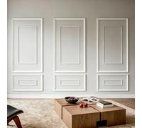 VEVOR Molduras Decorativas para Pared 3 Juegos, Paneles de Revestimiento Precortados, Poliestireno Ligero y Pintable, Estilo Moderno, para Decoración Interior Salón Dormitorio Pared de Acento, Blanco