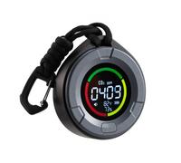 VEVOR Monitor de Dióxido de Carbono, 400 a 5000 ppm, con Pantalla de Temperatura y Humedad, Sensor NDIR de 4,5 m, para Exteriores, Hogar, Oficina, Coche, Ligero y Portátil, 70 x 30 x 75 mm, Negro