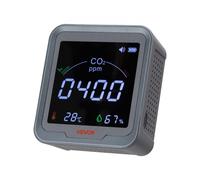 VEVOR Monitor de Dióxido de Carbono, en Tiempo Real, con Pantalla de Temperatura y Humedad, Sensor NDIR de 4,5 m, para Mesita de Noche, Hogar, Oficina, Coche, Ligero y Portátil, 90 x 40 x 100 mm