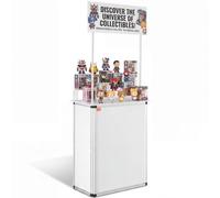 VEVOR Mostrador de Pie para ferias comerciales 785x380x1815 mm Mesa de promoción Soporte de exhibición de exposición de Metal de PVC de Madera con Estante de Almacenamiento y Bolsa de Transporte