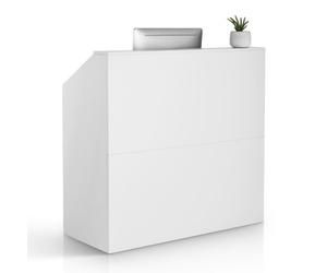 VEVOR Mostrador de Recepción 118x50x111,5 cm Mesa de Mostrador Frontal Rectangular Material Principal de MDF Mostrador de Venta Minorista para Caja, Vestíbulo, Salón de Belleza, Oficina, Blanco