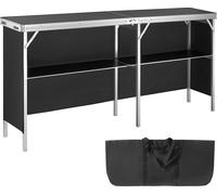 VEVOR, Mostrador portátil para ferias, 1980 x 385 x 880 m, stand para exposiciones, mostrador plegable para promociones, mostrador para promociones con estante de almacenamiento, bolsa de transporte,
