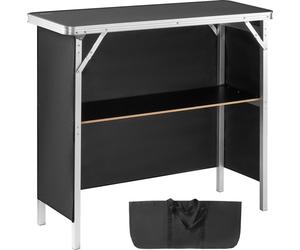 VEVOR - Mostrador portátil para ferias, 975 x 385 x 870 mm. Puesto de feria, soporte para mostradores de exposiciones, mesa plegable para promociones, mostrador promocional, recepción con estantería,