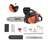 VEVOR Motosierra de Gasolina de 355 mm, Motosierra de Gasolina de 40 cc, 1,8 HP con Mango Antideslizante, Doble Depósito de Combustible, Ideal para Cortar Madera, Podar Árboles y Limpiar Terrenos