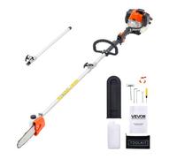 VEVOR Motosierra de Pértiga a Gasolina, Motosierra Inalámbrica de 25 cc y 2 Tiempos con Barra de Corte de 20,3 cm, Tanque de Combustible de 650 ml y Extensible de 2-2,74 m para Podar Árboles