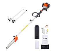 VEVOR Motosierra de Pértiga a Gasolina, Motosierra Inalámbrica de 25 cc y 2 Tiempos con Barra de Corte de 30,5 cm, Tanque de Combustible de 650 ml y Extensible de 2,12-3,62 m para Podar Árboles