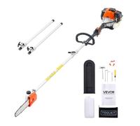 VEVOR Motosierra de Pértiga a Gasolina, Motosierra Inalámbrica de 33 cc y 2 Tiempos con Barra de Corte de 20,3 cm, Tanque de Combustible de 850 ml y Extensible de 2,04-3,54 m para Podar Árboles
