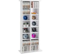 Mueble de almacenamiento multimedia VEVOR, estante para DVD de 8 capas con capacidad para 464 CD, estantes ajustables para CD, 16 compartimentos, protege y organiza colecciones de música, películas, v