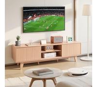 VEVOR Mueble de TV, Estilo Bohemio, Soporta hasta 158,76 kg, con Estantes Abiertos Ajustables y Puerta Corredera, para Salón y Dormitorio, para Televisores de 139,7-165,1 cm, 1500 x 390 x 450 mm