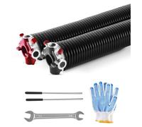 VEVOR Resortes de Torsión para Puertas de Garaje con Barras de Enrollado Antideslizantes y Guantes, Par de Φ5,94 x Φ50,8 x 787 mm, 16 000 Ciclos, Revestimiento Negro de Electroforesis para Reemplazo