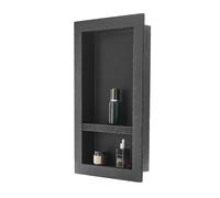 VEVOR Nicho de Ducha Empotrado 40,6 x 71,1 x 10,2 cm Estante Divisor de Pared para Baño Organizador para Jabón y Champú, Esquinas Cuadradas Diseño Impermeable y Sellado para Ducha de Baño, Negro
