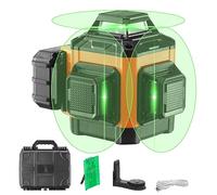 VEVOR Nivel Láser 30m de 360° x 3 Líneas Cruzadas Verdes Modo de Autonivelación Manual Longitud de Onda del Láser 520±10 nm Precisión de 0,28cm a 10m Funcionamiento Continuo 8h con Soporte de Batería