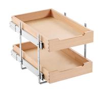VEVOR Organizador de Gabinete Extraíble de 2 Niveles, Estante Deslizable de Cierre Suave, Alta Resistencia, Organización de Gabinete de Base Ajustable para Despensa Cocina y Baño, 315 x 533 x 76 mm