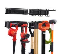 VEVOR Organizador de Herramientas de Pared Capacidad de 181 kg en Total, Acero al Carbono, Estante de Almacenamiento de Pared con 2 Rieles y 5 Ganchos Ajustables, para Garaje Taller Jardín y Cobertizo