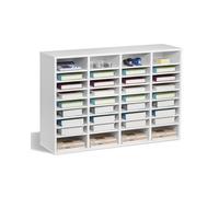 VEVOR Organizador de Literatura 997 x 305 x 680 mm, Clasificador de Madera de Oficina de 36 Compartimentos con Estantes Ajustables, para Almacenamiento para Archivos, Documentos, Papeles, Blanco